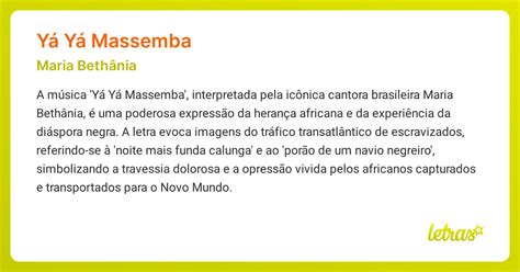 letra de maria bethânia yáyá massemba,Significado da música YÁ YÁ MASSEMBA (Maria 